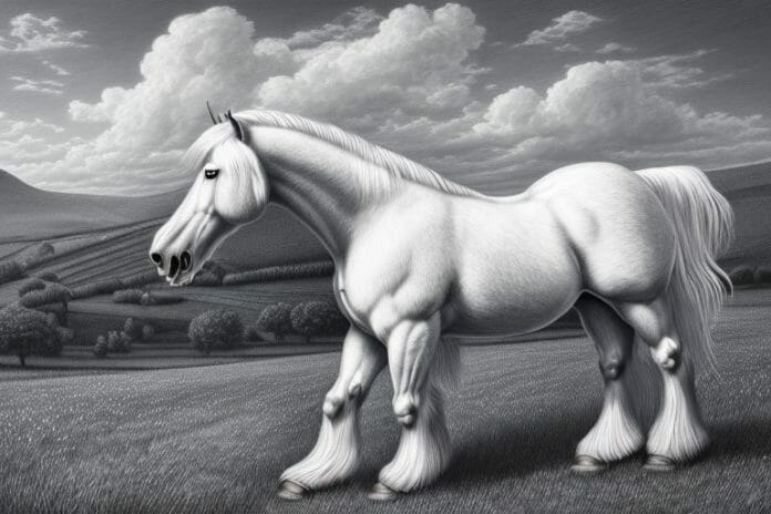 A belgian draft horse in a rural setting in prieska