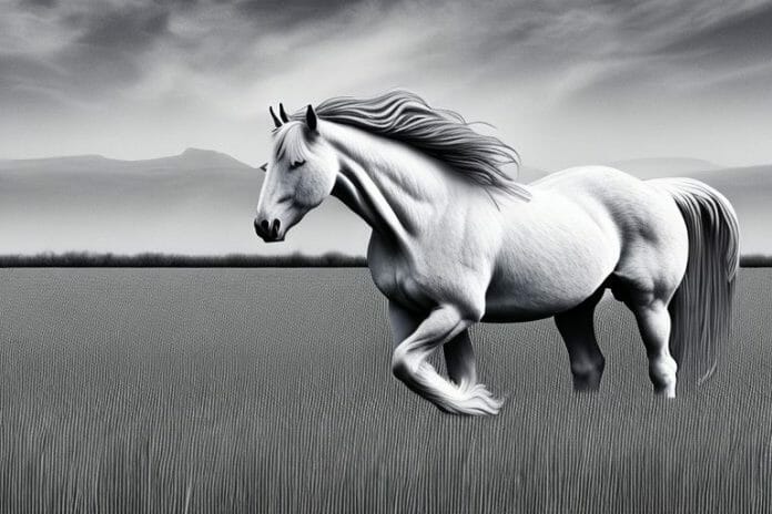 A belgian draft horse in a field in brits