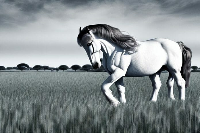 A belgian draft horse in a field in cape town