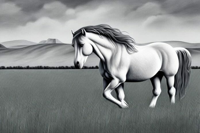 A belgian draft horse in a field in george