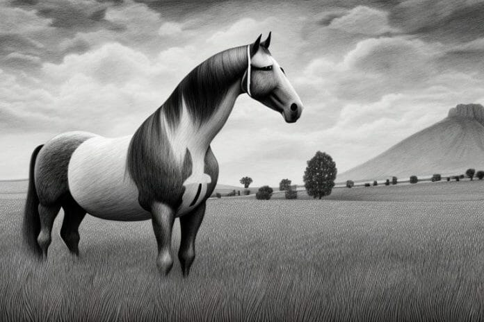 A belgian draft horse in a field in paarl