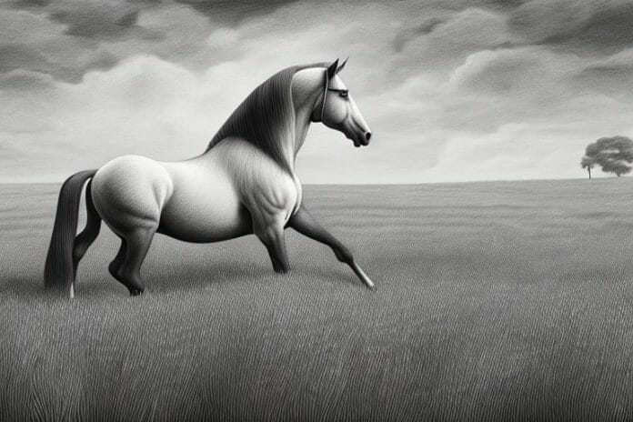 A belgian draft horse in a field in worcester