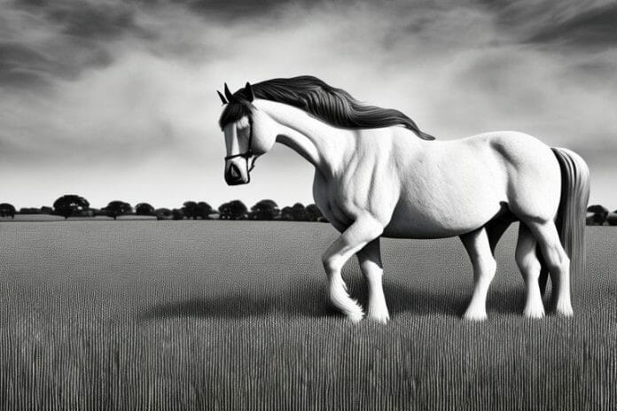 An american belgian draft horse in a field in somerset west