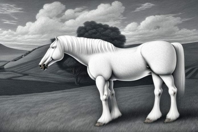 An american belgian draft horse in a rural setting in hermanus