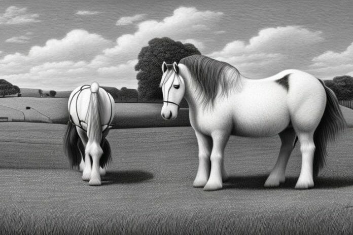 A shire horse in a rural setting in durban