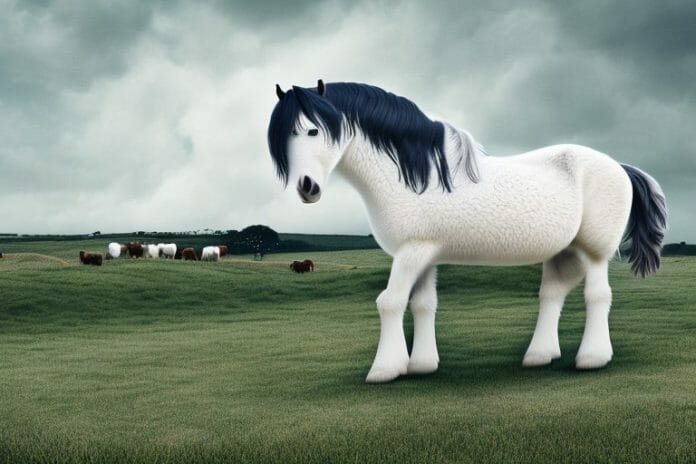 A shire horse in a rural setting in amanzimtoti