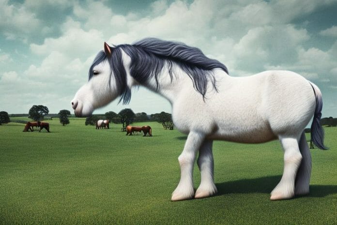A shire horse in a rural setting in empangeni