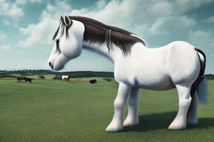 A shire horse in a rural setting in port shepstone