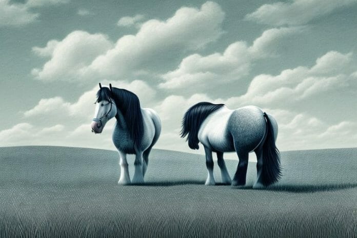 A shire horse in a field in pinetown