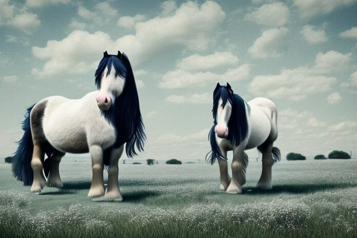 A shire horse in a rural setting in east london
