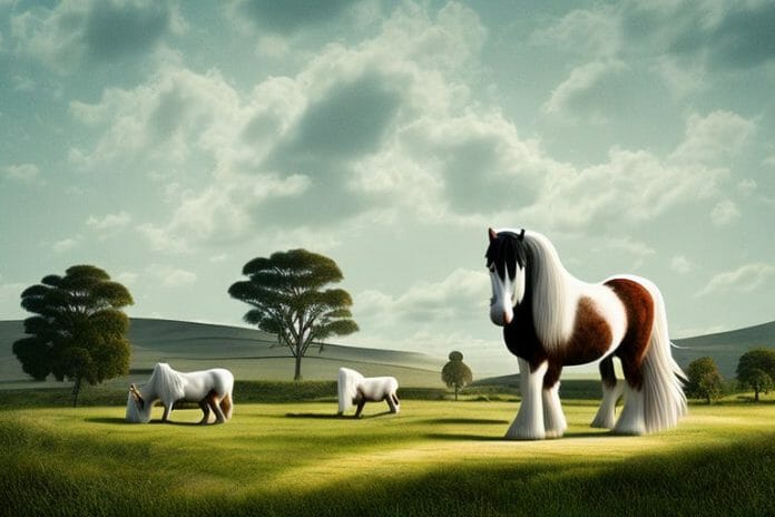 A shire horse in a rural landscape in grahamstown