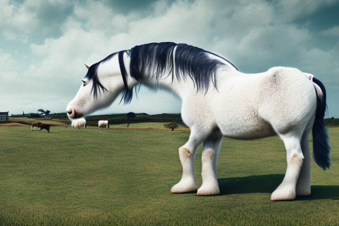 A shire horse in a rural setting in port alfred