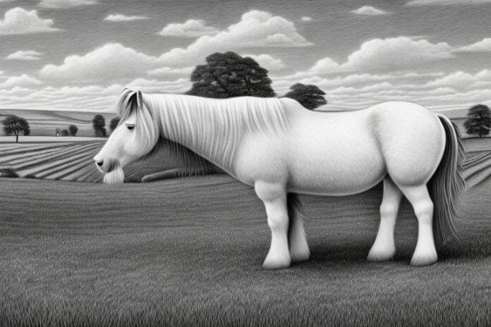 A shire horse in a rural setting in butterworth