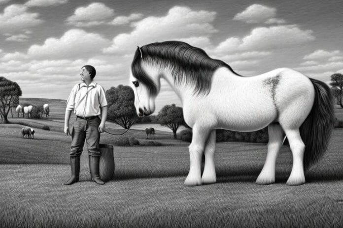 A shire horse in a rural setting in greater pretoria