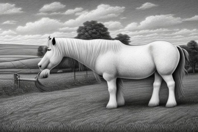 A shire horse in a rural setting in krugersdorp