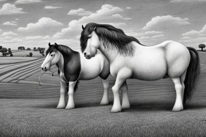 A shire horse in a rural setting in midrand