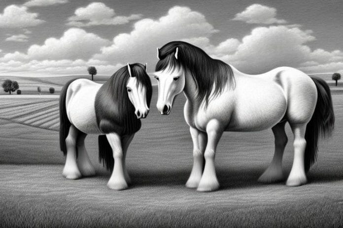 A shire horse in a rural setting in germiston