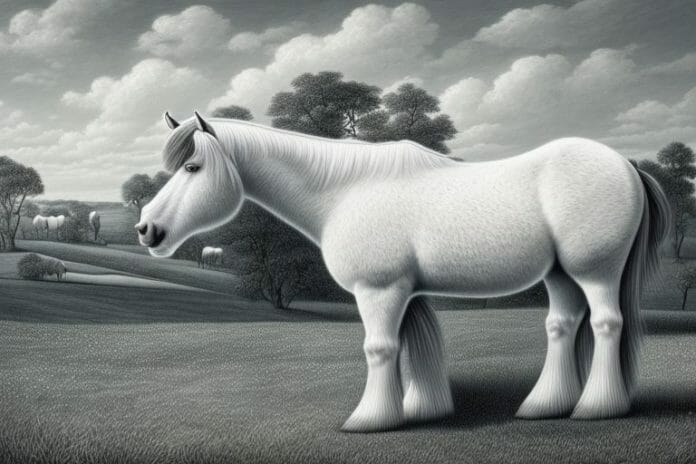 A shire horse in a rural setting in limpopo