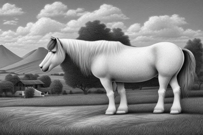 A shire horse in a rural setting in tzaneen