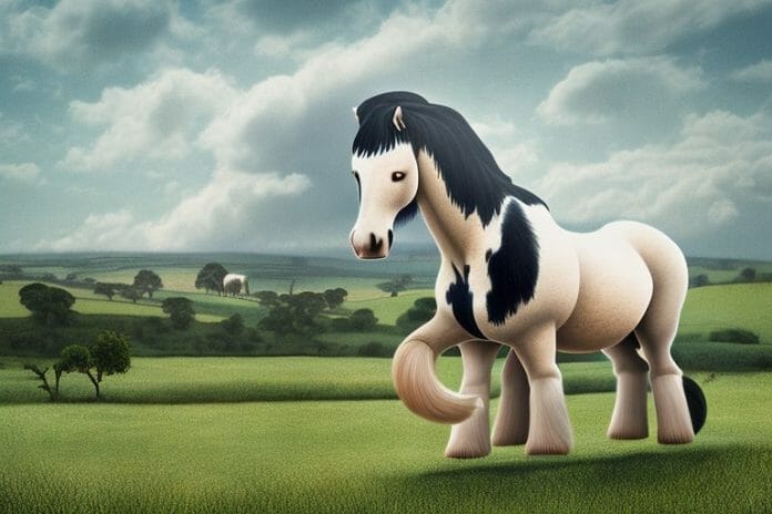 A shire horse in a rural setting in mpumalanga