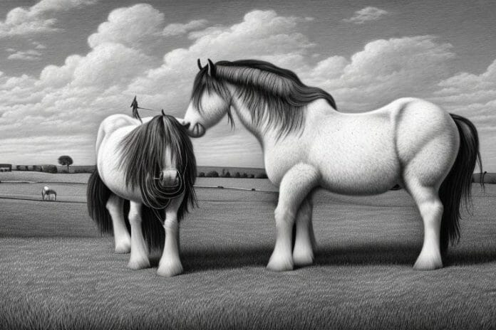 A shire horse in a rural setting in middelburg