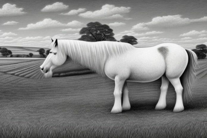 A shire horse in a rural setting in south africa