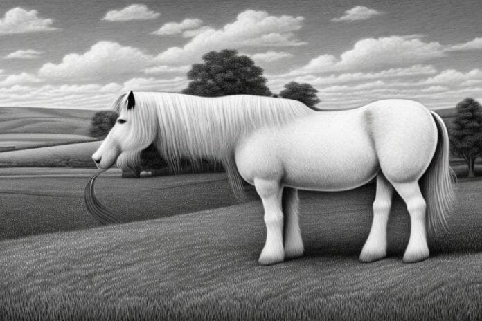 A shire horse in a rural setting in barberton