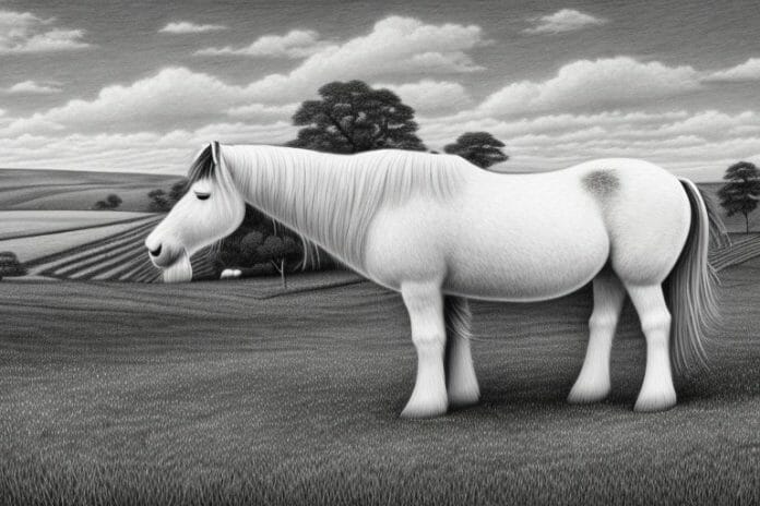 A shire horse in a rural setting in kathu