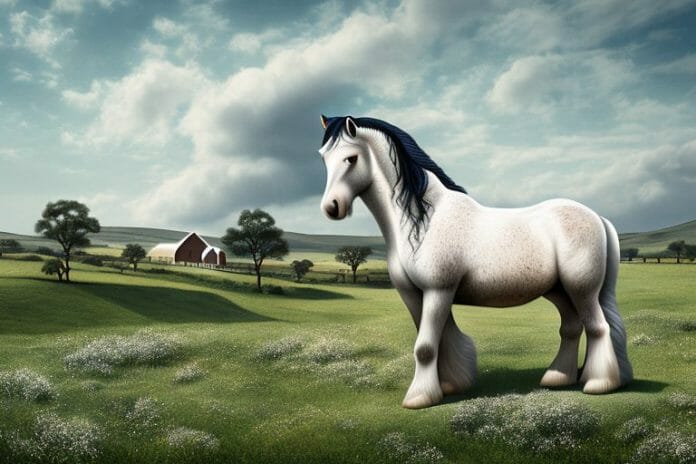 A shire horse in a rural setting in prieska