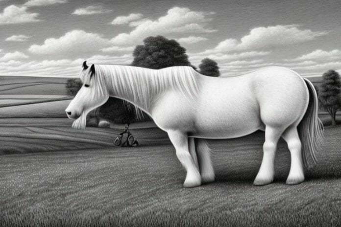 A shire horse in a rural setting in worcester