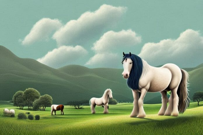 A shire horse in a rural landscape in knysna