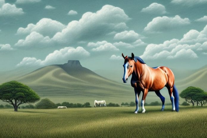 A horse in a rural landscape in kwa zulu natal
