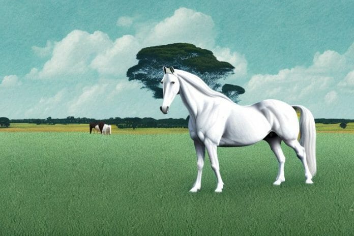 A cob horse in a field in richards bay