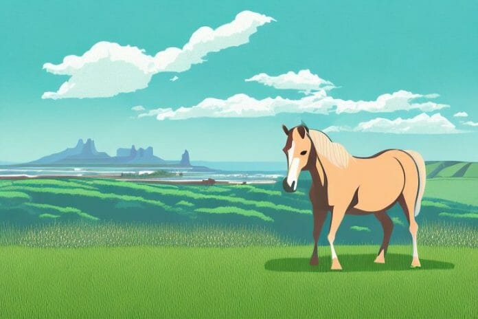 A horse in a field
