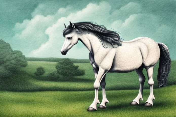 A cob horse in a rural setting in empangeni