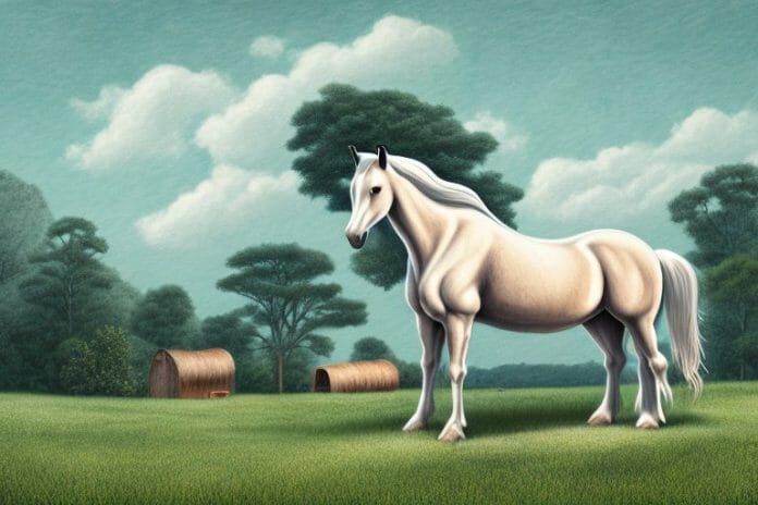 A cob horse in a rural setting in pinetown