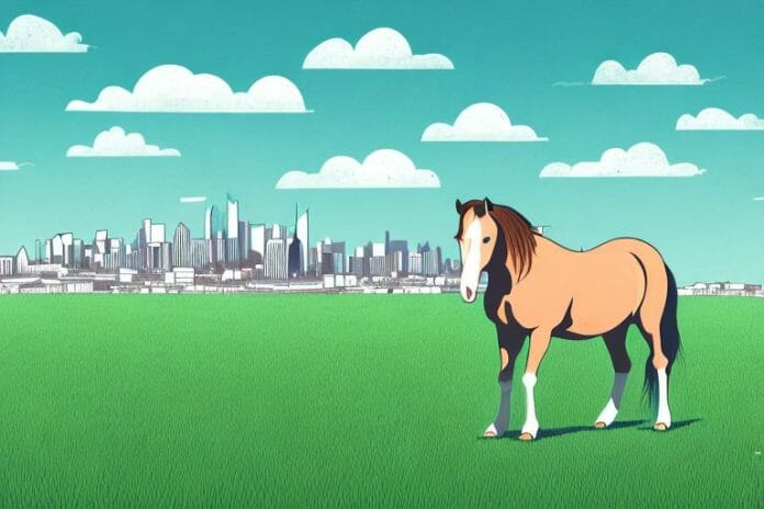 A horse in a field