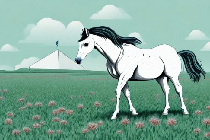 A horse in a field in bloemfontein