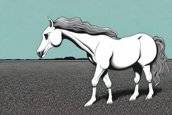 A cob horse in a field in welkom