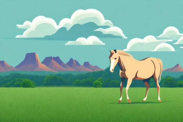 A horse in a field