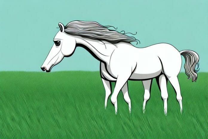 A horse in a field of grass in lebowakgomo