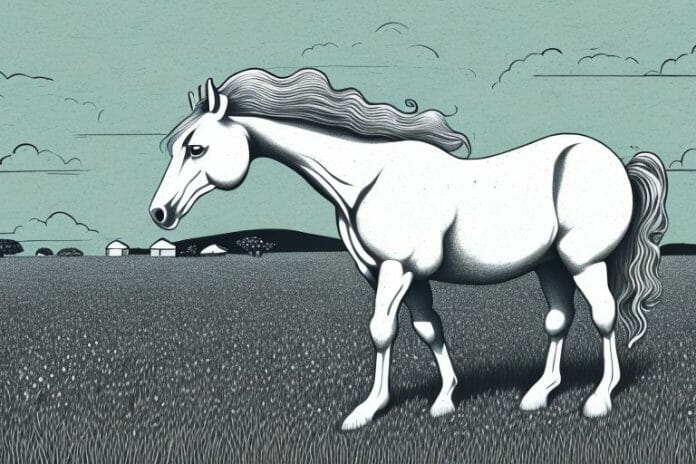 A cob horse in a field in bela-bela
