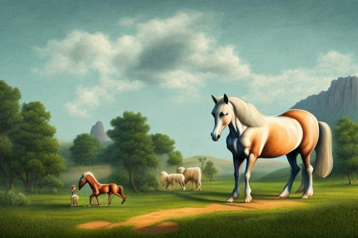A cob horse in a rural landscape in nelspruit