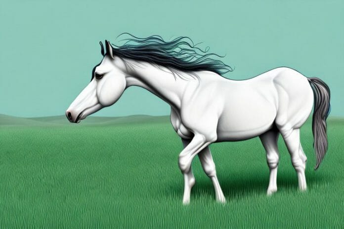 A horse in a grassy field in ermelo