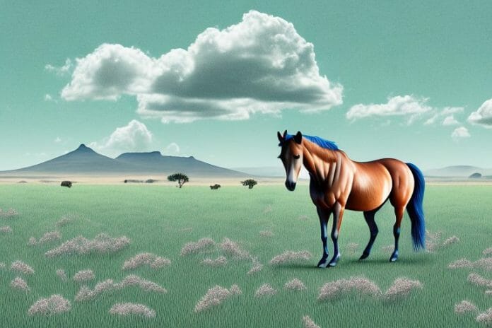 A horse in a field in de aar