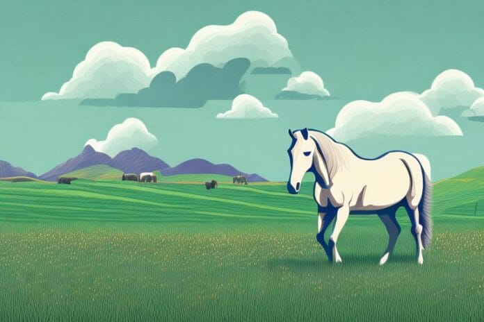 A horse in a field