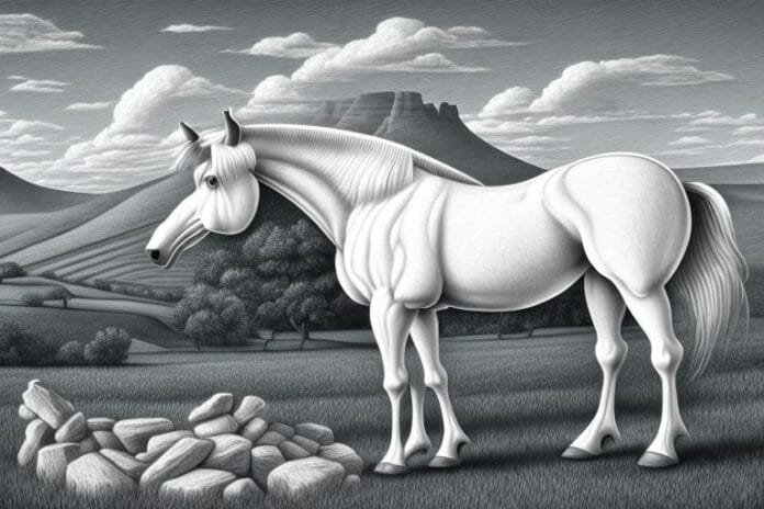 A cob horse in a rural setting in colesberg