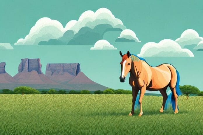 A horse in a field