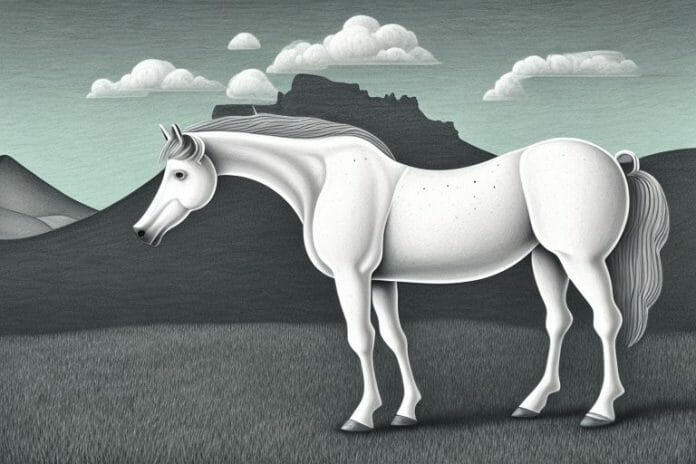A cob horse in a rural setting in george