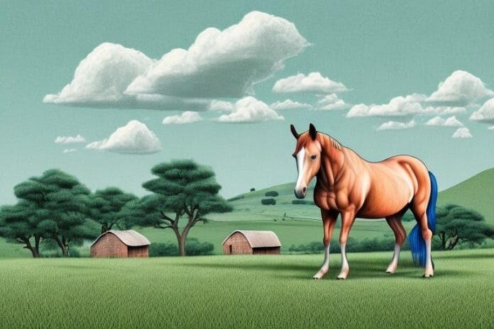 A horse in a rural setting in worcester
